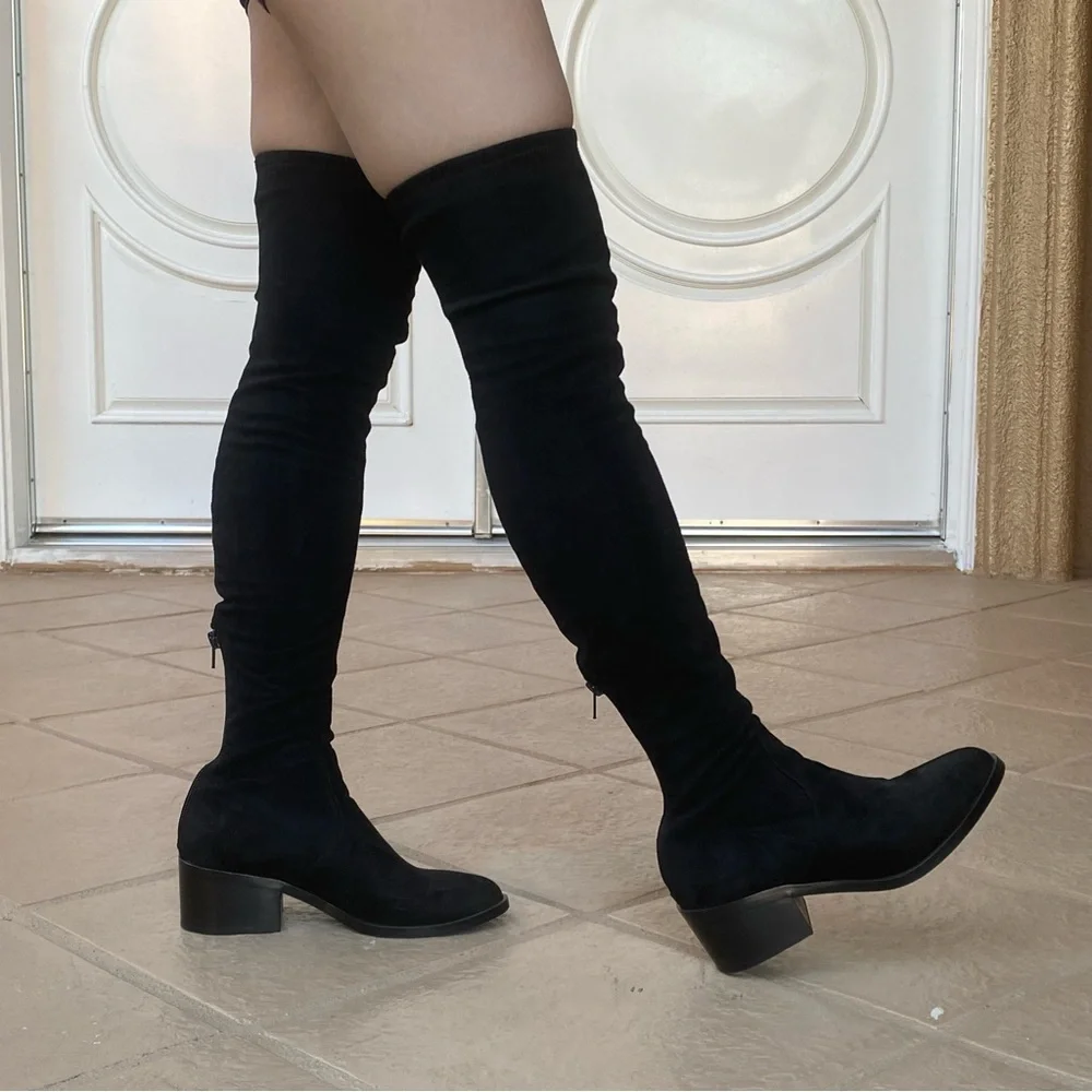 Steve Madden Faux Suede Georgette Over the Knee Black Boot Women's Shoe Size 5